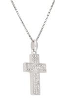 Firetti Kette mit Anhänger "Kreuz, beidseitig tragbar, Venezianerkette", mit Zirkonia