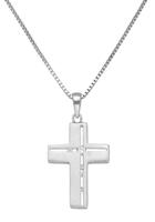 Firetti Kette mit Anhänger »Kreuz, Glaube, religiös, satiniert«, mit Zirkonia