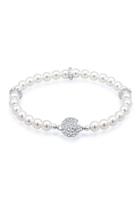 Elli PREMIUM dames bal magneet synthetische parels in 925 sterling zilver Zilver