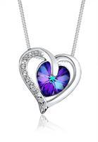 Elli Dames hart met kristallen in 925 sterling zilver