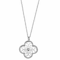 goldmaid Collier Halskette 925 Sterlingsilber Blume 69 weiße Zirkonia