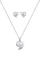 Elli Dames Klassieke Hart Hanger met Kubieke Zirconia Kristallen in 925 Sterling Zilver