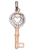 Jobo Kettenanhänger »Schlüssel«, 333 Roségold bicolor mit Zirkonia