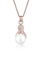 Elli Dames Oneindigheid Hanger Elegant met zoetwater gekweekte parel en Kristallen in 925 Sterling Zilver