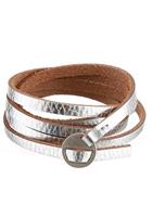 Lederarmband »in Metallic Optik, Wickelarmband, coole Metallschließe« (1-tlg)