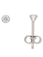 Adelia´s Paar Ohrstecker »Gold 14 k (585) Ohrringe - Ohrstecker«, 14 k 585 Weißgold mit Zirkonia Ø 3 mm