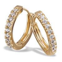 goldmaid Paar Creolen 925/- Sterlingsilber gelb vergoldet 18 Zirkonia