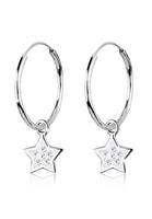 Elli Dames creolen met kristallen in 925 sterling zilver