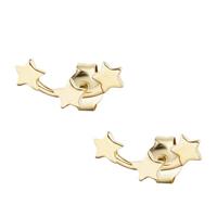 CAÏ Ohrstecker »925/- Sterling Silber gelb vergoldet Sterne«