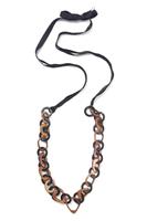 COLLEZIONE ALESSANDRO Lange Kette »Indira«, schwarzes und braunes Horn
