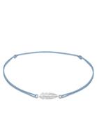 Elli Dames Veer Boho Grijs Festival Nylon Band in verguld 925 Sterling Zilver