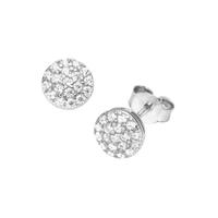 Smart Jewel Paar Ohrstecker »rundes Plättchen mit Zirkonia Steinen, Silber 925«