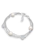 Elli Dames' gelaagde look bol wit met synthetische parels in 925 sterling zilver