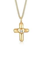 Elli Collierkettchen »Kinder Kreuz Herz Cute Swarovski Kristalle Silber«