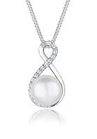 Elli PREMIUM Dames Infinity Zoetwater Gekweekte Parel met Cubic Zirconia Kristallen in 925 Sterling Zilver