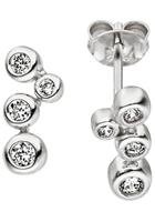 Jobo Paar Ohrstecker, 925 Silber mit 8 Zirkonia