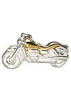 Jobo Single-Ohrstecker »Motorrad«, 925 Silber bicolor vergoldet
