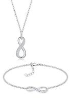 Elli Schmuckset »Infinity Unendlichkeit Zirkonia 925 Silber«