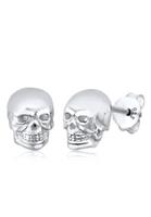 Elli Dames oorstekers schedel rock gothic trend in 925 sterling zilver