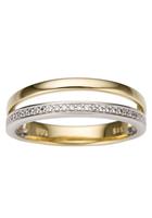 Firetti Fingerring »Bicolor, teilweise mehrreihig, glanz, massiv«, mit Brillanten