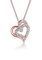 Elli Dames met hanger verbonden harten en kristallen in 925 sterling zilver 45 cm lang