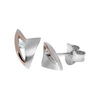 Zeeme Ohrstecker »925/- Sterling Silber bicolor mit Zirkonia«