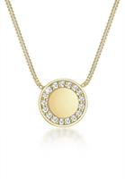 Diamore Collierkettchen »Panzerkette Kreis Diamant (0.17 ct) 375 Gelbgold«
