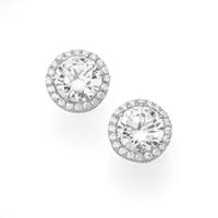 Smart Jewel Paar Ohrstecker »rund mit Zirkonia Steinen, Silber 925«