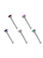 Adelia´s Nasenpiercing »Nasenpiercing«, Titan Piercing 5 bunte Nasenstecker im Set mit Stopper, Stab 0,8 mm