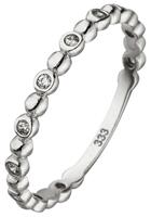 Jobo Fingerring »Kugelring«, 333 Weißgold mit 11 Zirkonia