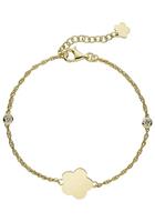 Jobo Silberarmband »Blume«, 925 Silber vergoldet mit 2 Zirkonia 22 cm