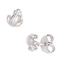 Kinder Ohrstecker Frosch 925 Sterling Silber rhodiniert Ohrringe Kinderohrringe