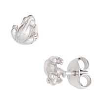 sigo Kinder Ohrstecker Frosch 925 Sterling Silber rhodiniert Ohrringe Kinderohrringe