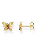 Thomas Sabo Paar Ohrstecker »Schmetterling gold, H2100-995-7«, mit synth. Korund und Zirkonia