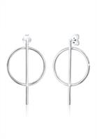 Elli Paar Ohrstecker »Ohrhänger Geo Kreis Basic Minimal Look 925 Silber«