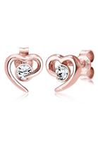 Elli Paar Ohrstecker »Herz Swarovski Kristalle Liebe 925 Silber«
