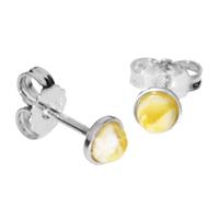 OSTSEE-SCHMUCK Paar Ohrstecker »Classic 4 mm Silber 925/000 Bernstein« (2-tlg)