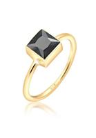 Elli Dames Band Ring Vierkant Geo met Zirkonia Kristallen in 925 Sterling Zilver