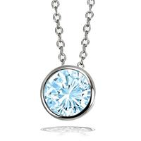 goldmaid Collier Halskette 925 Sterlingsilber Ankerkette 1 Zirkonia blau