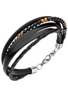 Jobo Lederarmband, Leder Onyx Tigerauge 23 cm