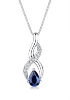 Elli Dames Infinity met Zirkonia Kristallen Saffier in 925 Sterling Zilver