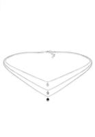 Elli Elli Halsketting Dames Choker Laag met Kristallen in 925 Sterling Zilver