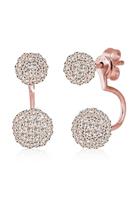 Elli Dames bol in de front back trend met kristallen in 925 sterling zilver