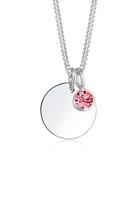 Elli Dames Hanger Plaatje Geboortesteen April met Kristal in 925 Sterling Zilver