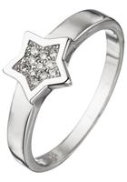 Jobo Silberring »Stern«, 925 Silber mit Zirkonia