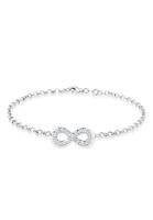 Elli Dames infinity symbool met kristallen in 925 sterling zilver rosé verguld