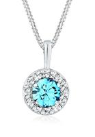 Elli Dames cirkel met witte kristallen in 925 sterling zilver