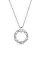 Elli Elli Halsketting Dames Geo cirkel hanger met kristallen in 925 sterling zilver