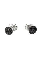 Firetti Oorstekers Rond met kristallen, "basic black"