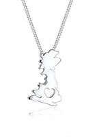 Elli Dames Land Outline Engeland Hart in 925 Sterling Zilver